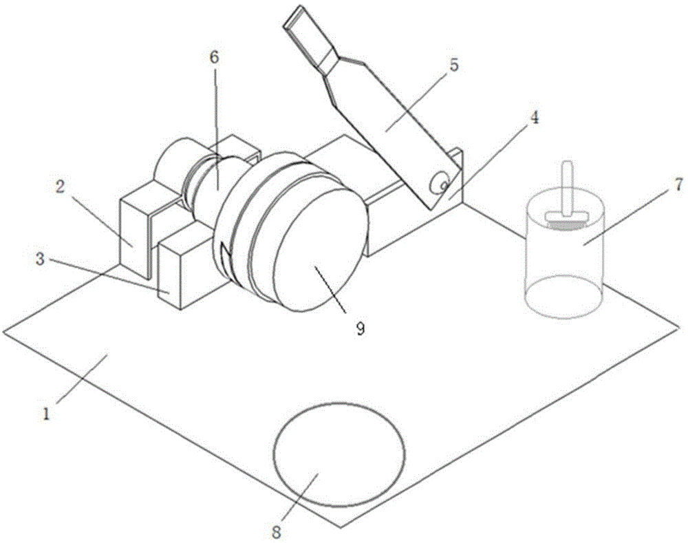 一种版辊钢坯研磨机砂轮件切割台的制作方法