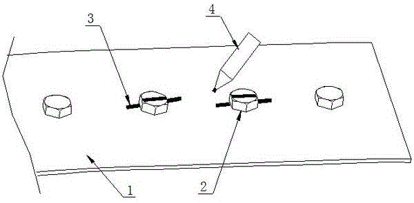一种绘制航空六角凸头螺栓防松标记线装置的制作方法