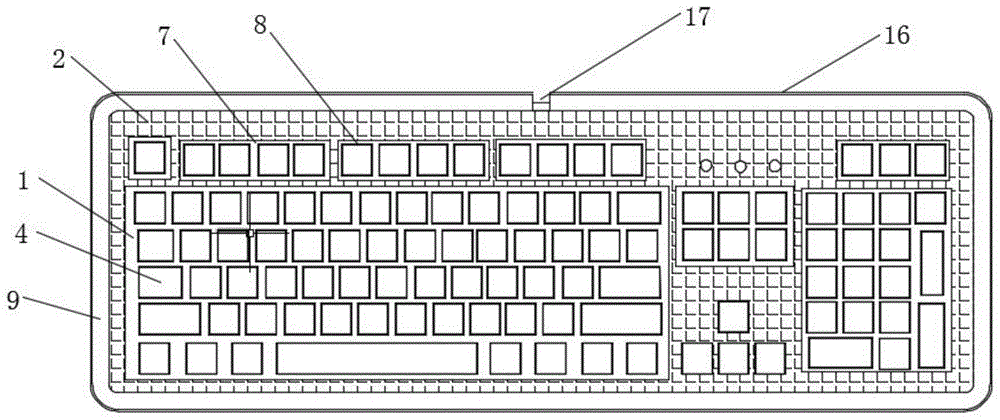 包括键盘本体,框架和丝杆,所述键盘本体的上部安装有键盘按键,所述