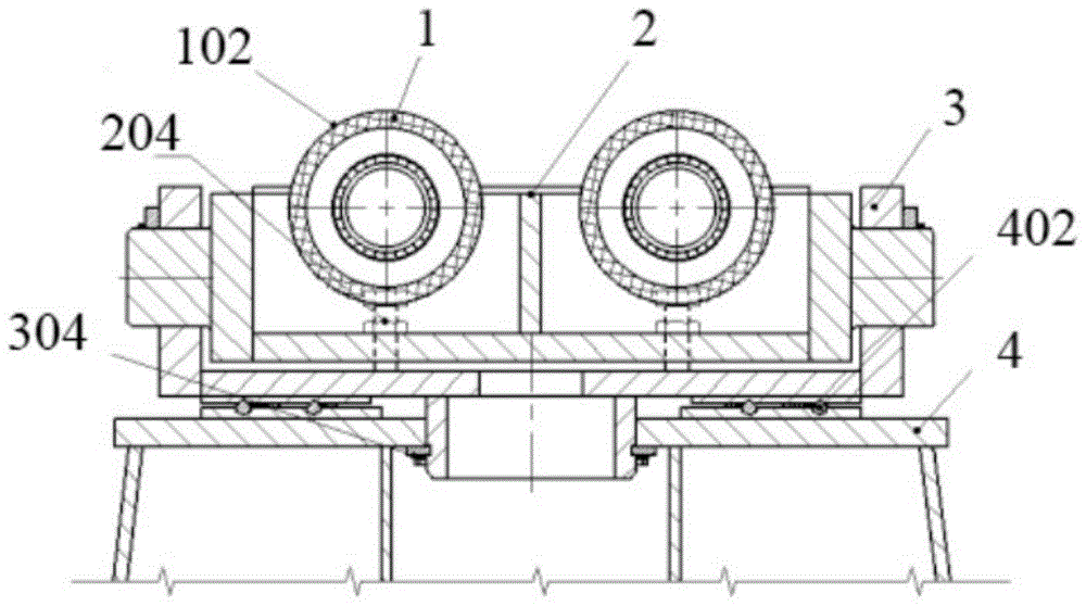 一种浮动式汽轮机转子托辊支架系统的制作方法