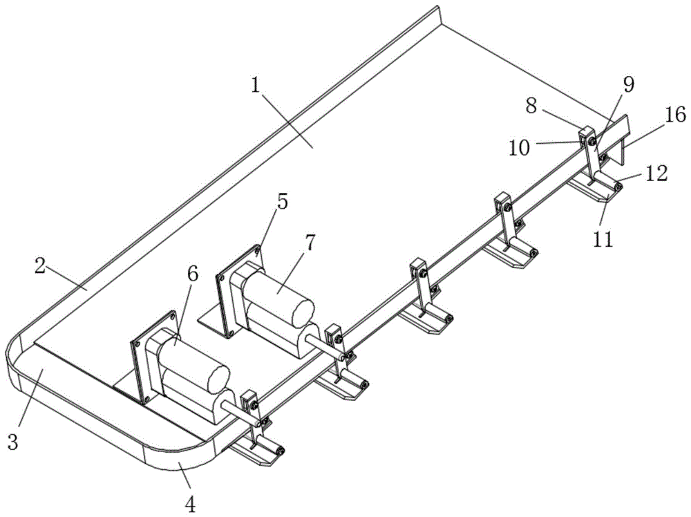 一种无动力自动脱钩装置,包括支撑基板和多组挂钩滑车,所述支撑基板
