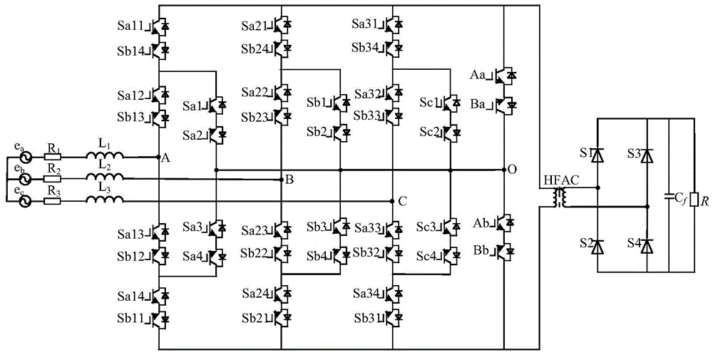 三相三电平高频链矩阵式整流器拓扑及其调制方法与流程