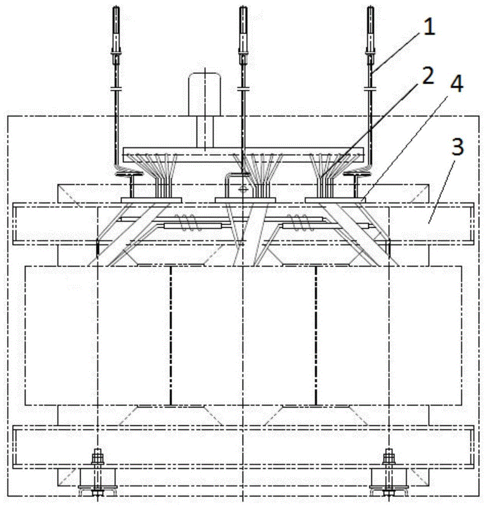一种配电硅钢油浸式变压器高低压引线安装结构的制作方法