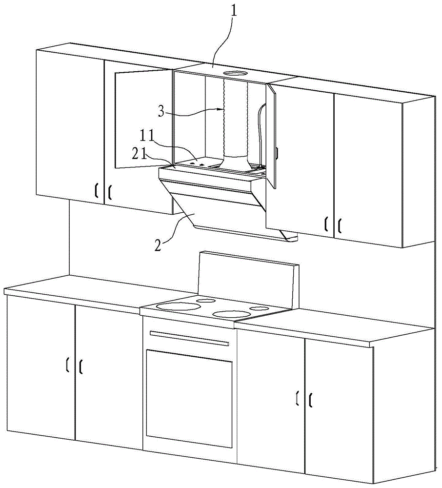 一种带上橱柜式吸油烟机的安装结构的制作方法
