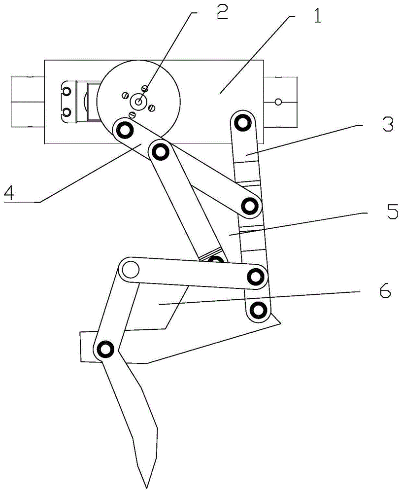 本发明涉及行走机器人领域,具体涉及一种多连杆仿生机械腿及爬行机器