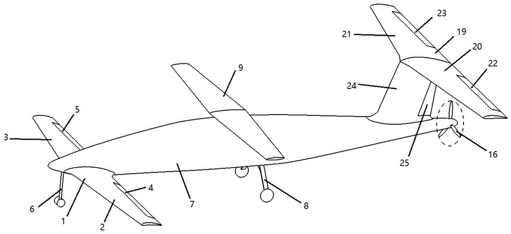 一种垂直起降和高速飞行的推进式旋转机翼飞机及其控制方法与流程