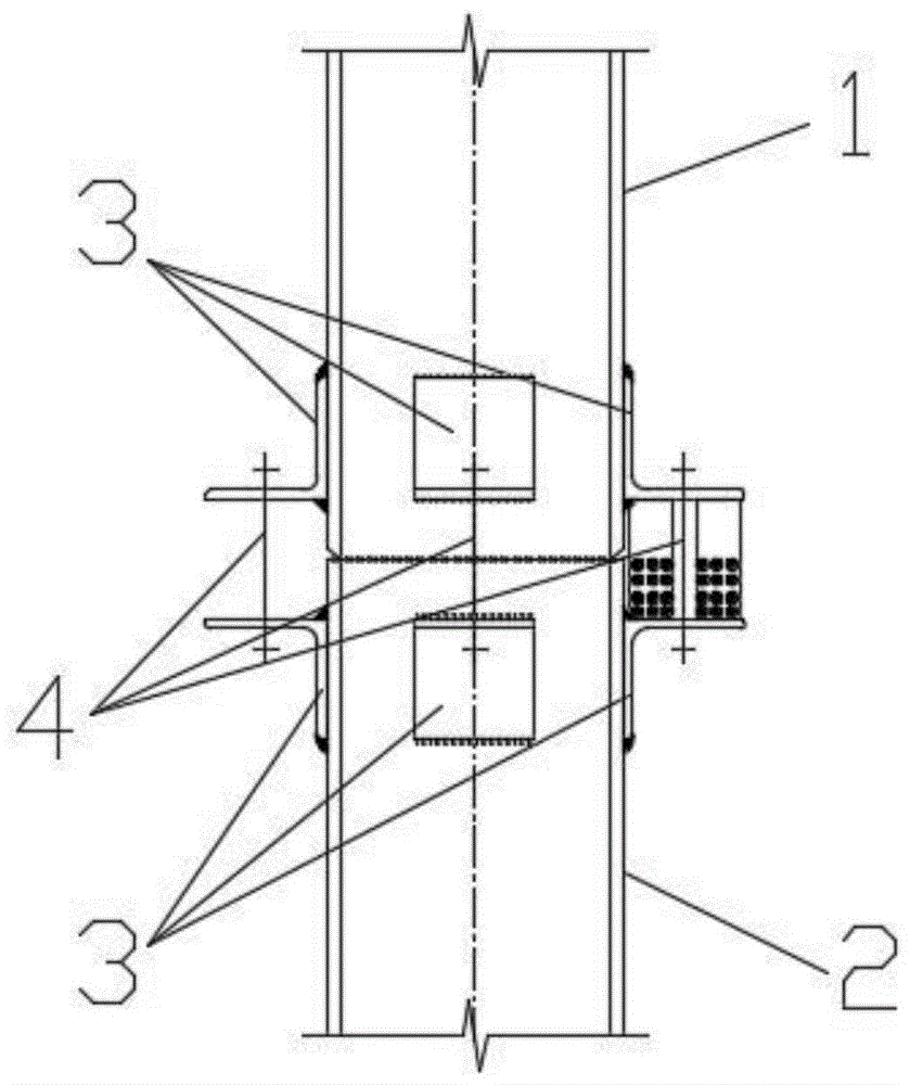 电梯井钢柱连接结构的制作方法
