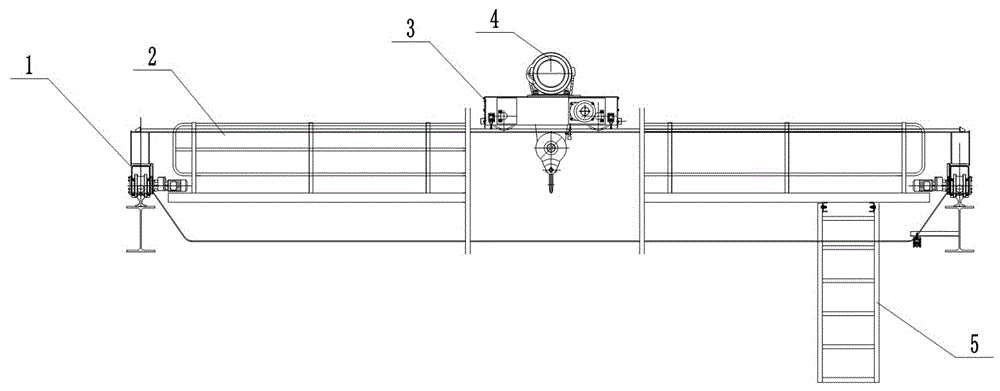一种小车运行轨道偏置设置的双主梁桥式起重机的制作方法