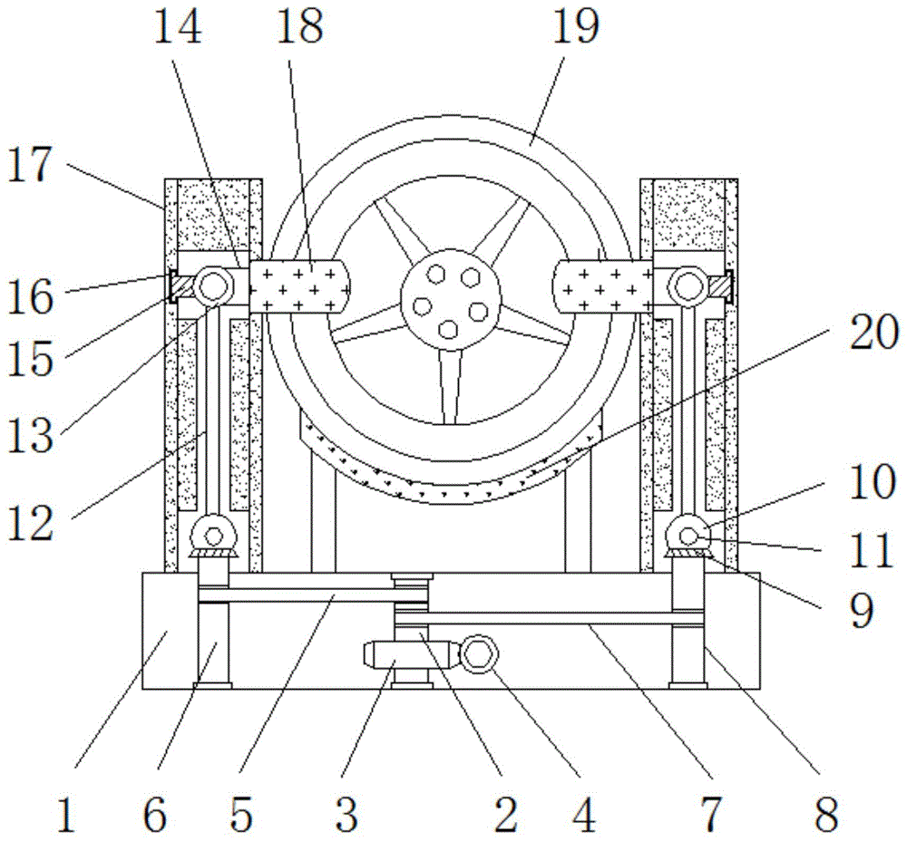 一种汽修用能调节角度的车轮支撑结构的制作方法