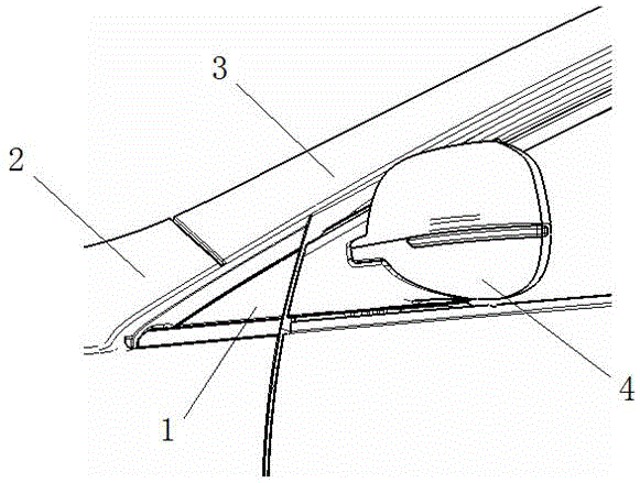 一种防止前外三角块尖端与翼子板配合处翘起的安装结构的制作方法