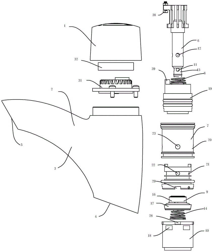 防持续出水的按压式动车龙头的制作方法