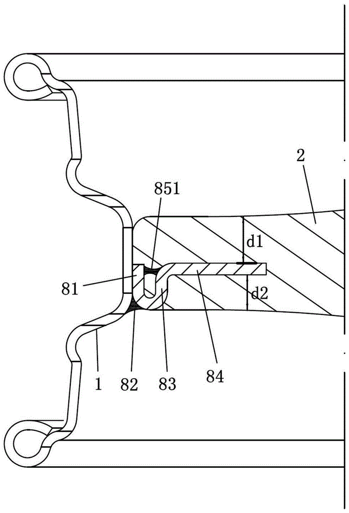 轮辋和轮辐的连接结构的制作方法