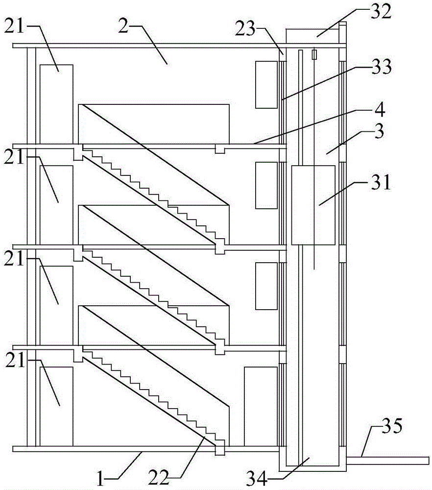 一种加建电梯的建筑结构的制作方法