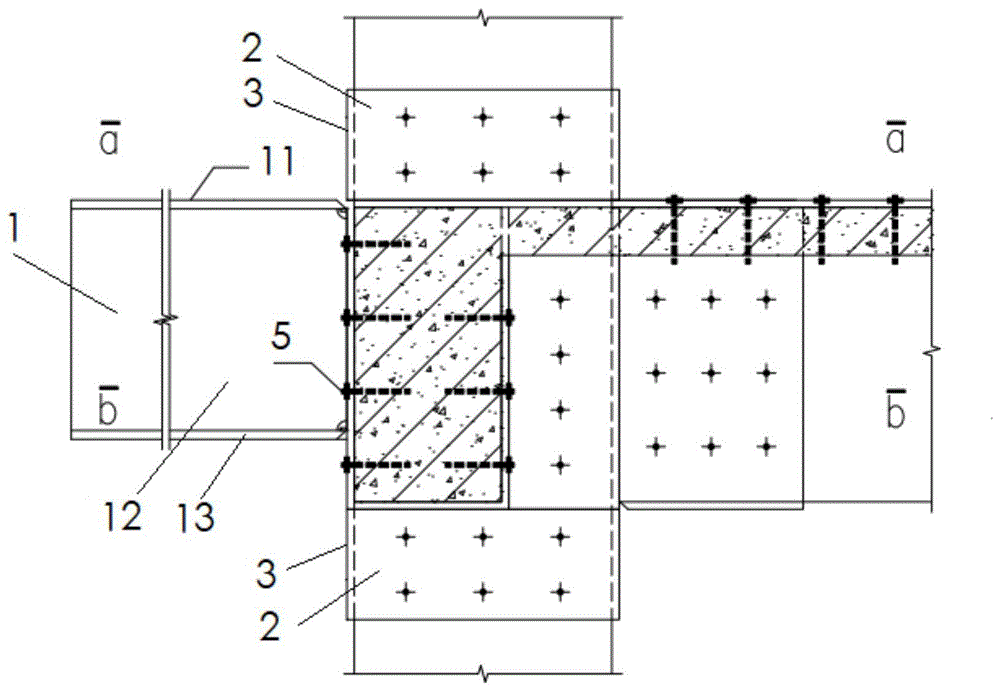 一种新增大跨度悬挑钢梁与原混凝土柱的连接结构的制作方法