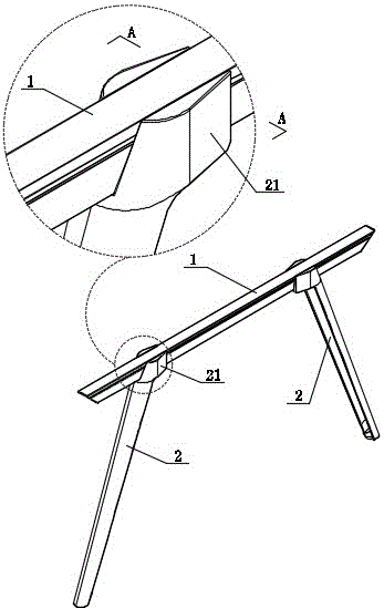 一种家具金属管框架腿与横撑连接的楔形连接结构的制作方法