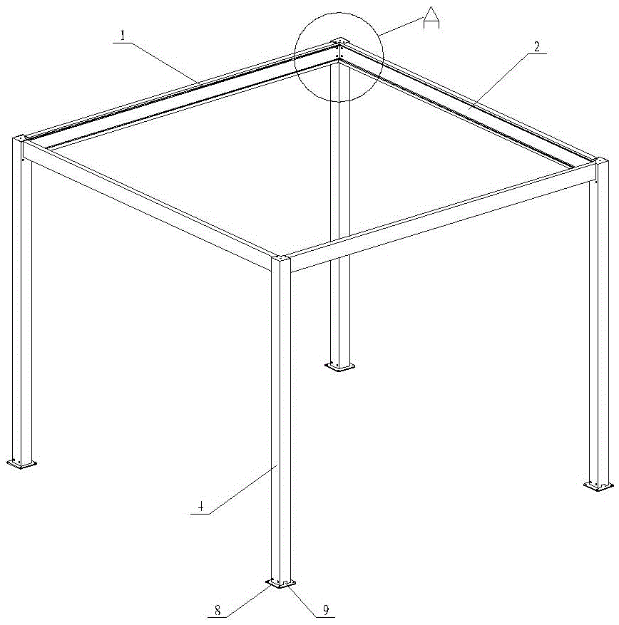 一种百叶篷直角连接结构的制作方法