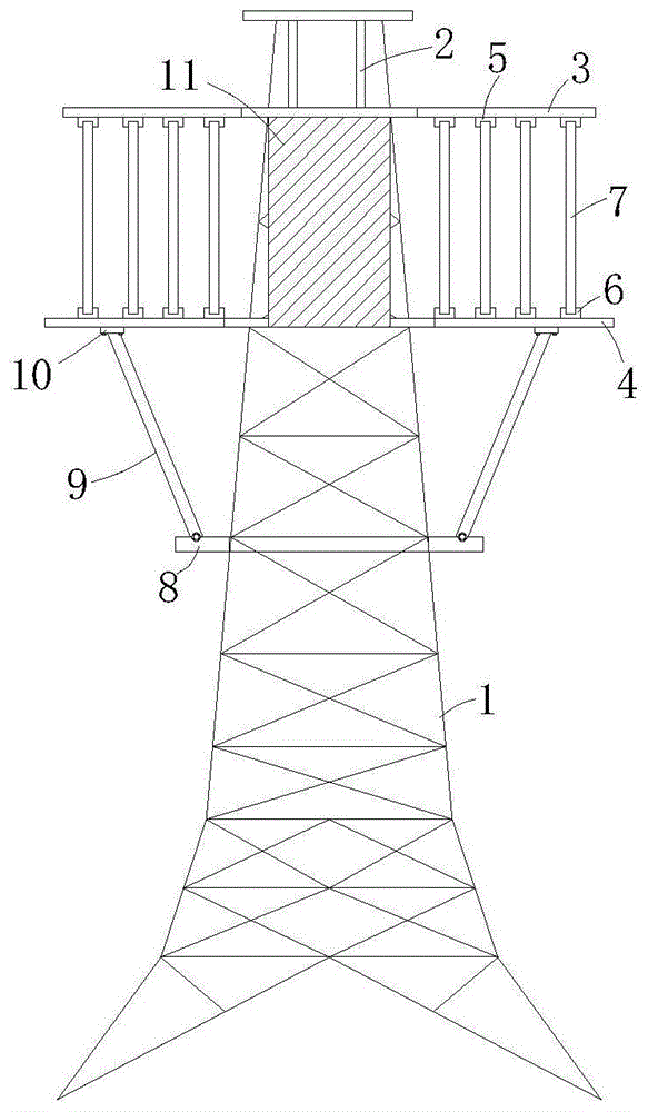 一种带组合支撑架的景观塔的制作方法