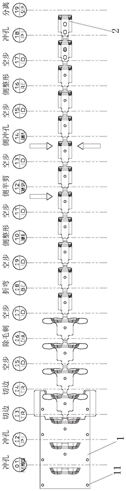 一种汽车车门铰链连续冲压模具的制作方法