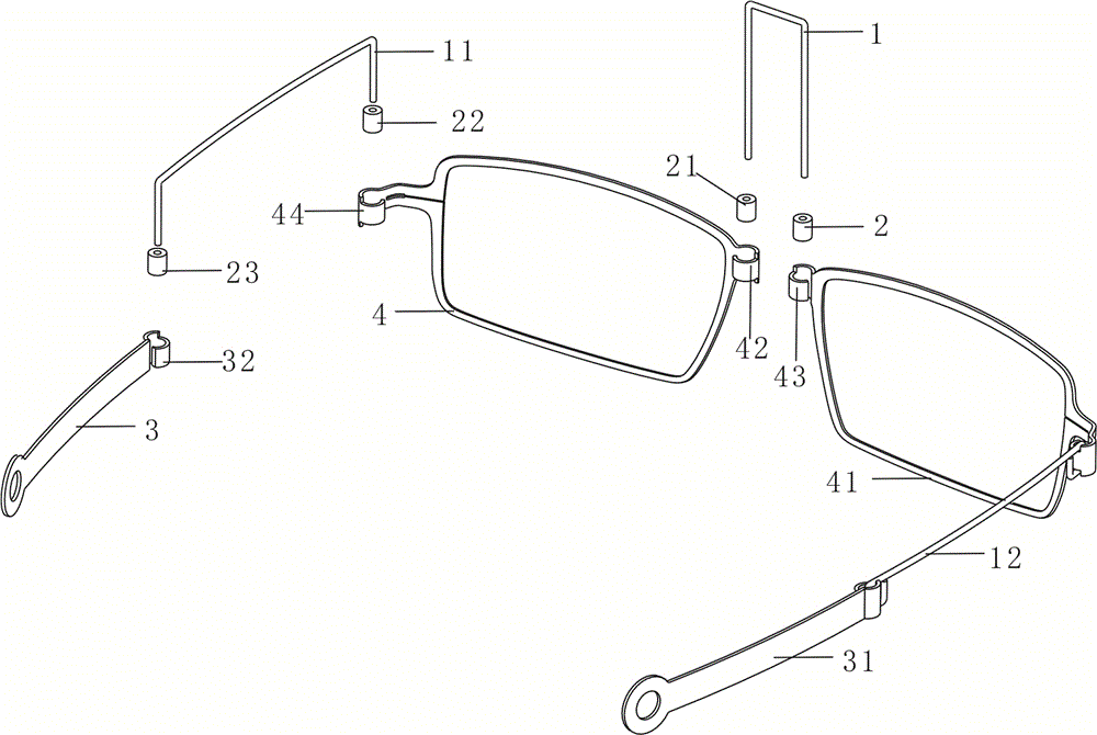 一种无螺丝无焊接折叠眼镜的制作方法
