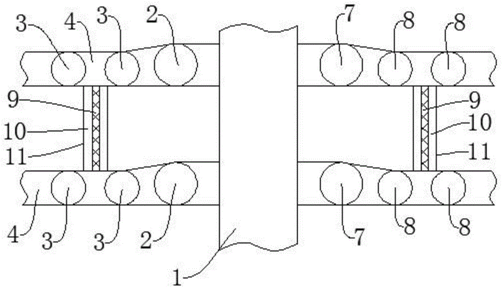 一种适应横跨基坑管线的围护结构的制作方法