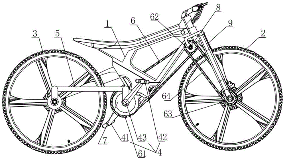 一种可驱动分离的前后轮双驱动自行车的制作方法