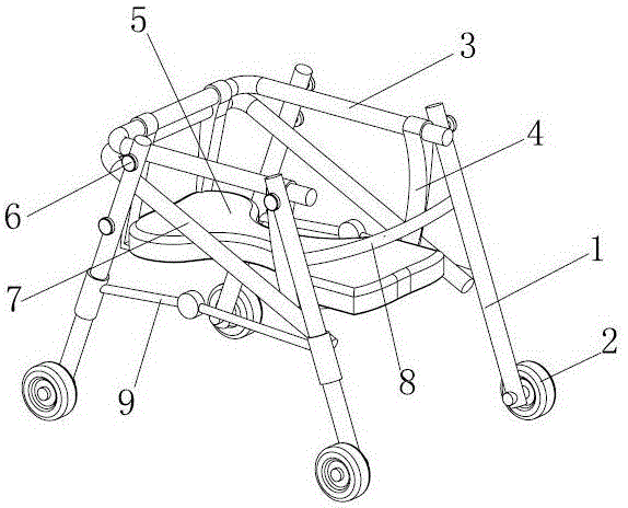 一种儿童医疗康复辅助用四轮助行器的制作方法