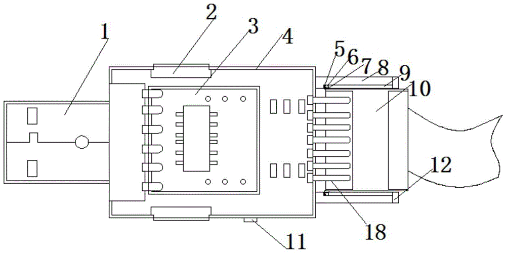 一种具有散热防水功能USB转UART通讯模块限位槽的制作方法