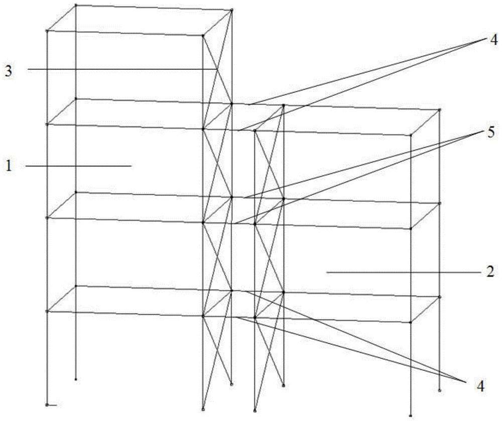 相邻框架结构倒塌碰撞的刚-柔结合的多防线控制方法及控制结构与流程