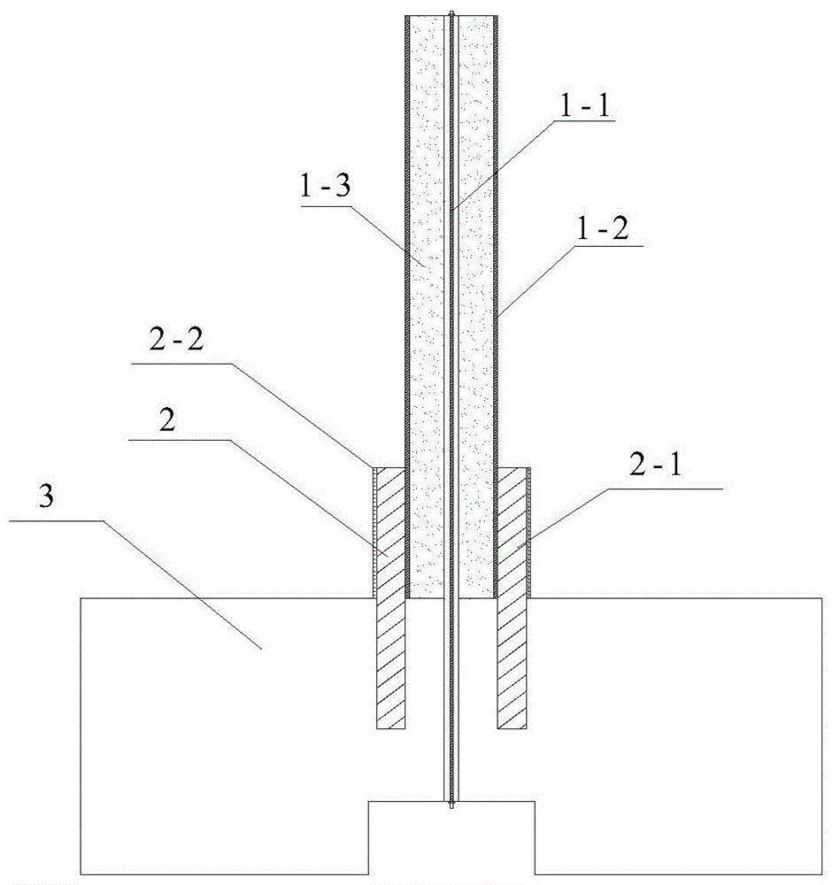 一种柱端约束转动管体内填混凝土摇摆柱体系的制作方法
