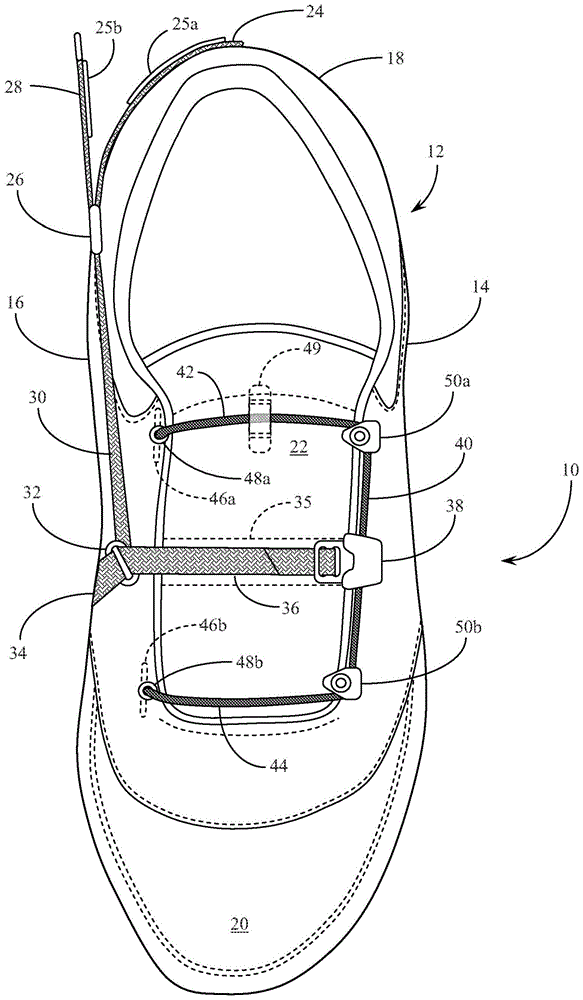 双拉动件方形绳鞋子封闭系统的制作方法