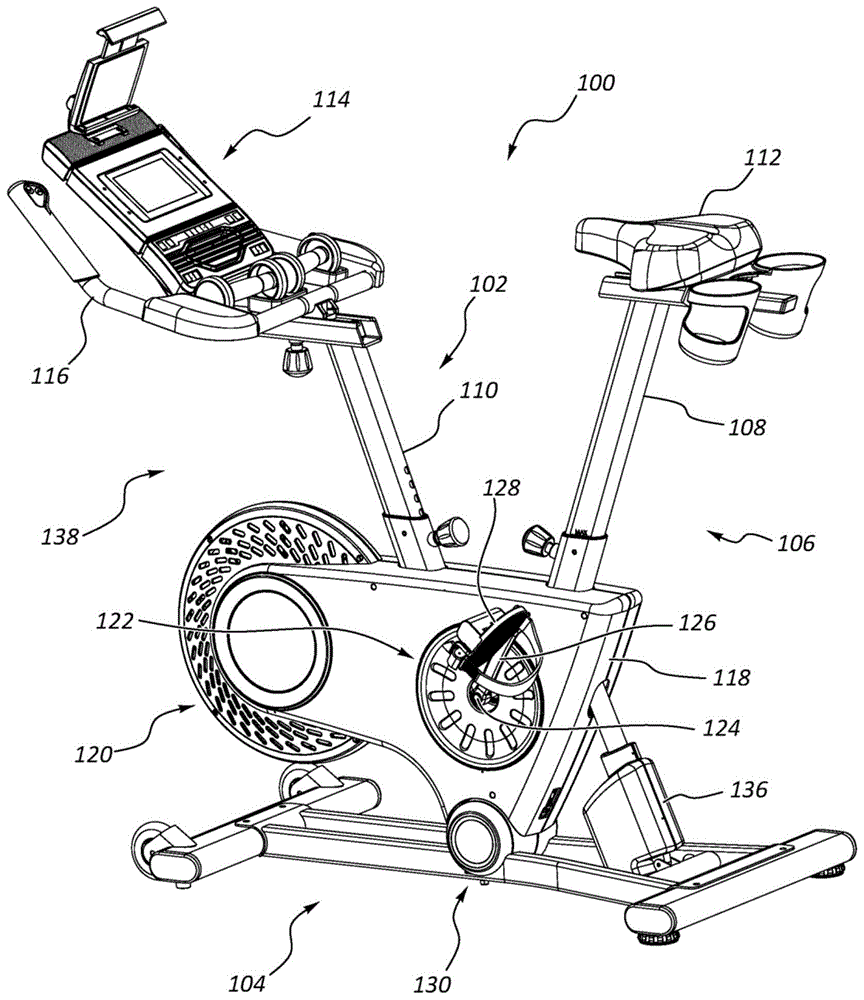 固定式自行车的落入式枢转构造的制作方法