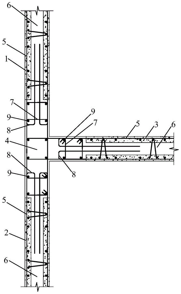 一种T形叠合剪力墙边缘构件的连接构造的制作方法