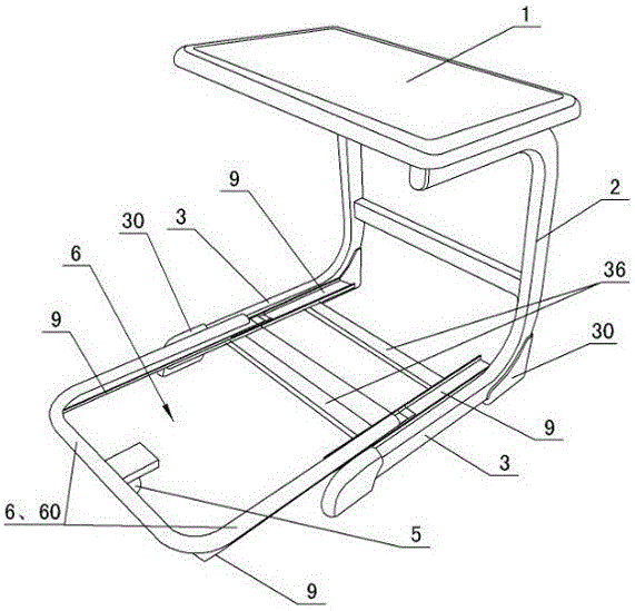 座板下设置滑动式贮物容器的学生椅凳的制作方法