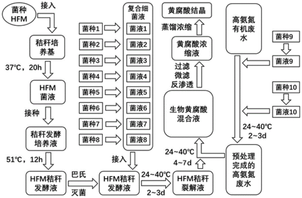 一种高氨氮有机废水转化为黄腐酸肥料的方法与流程