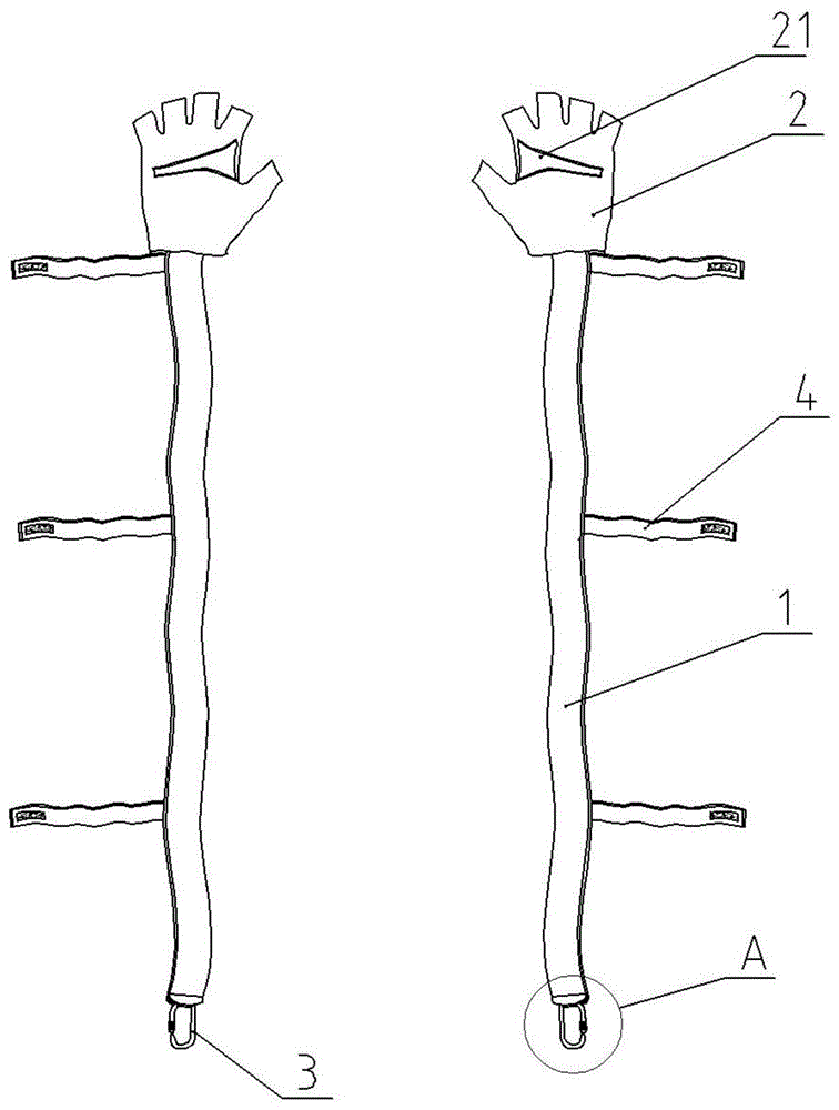 一种输电线路高空作业防坠手套的制作方法