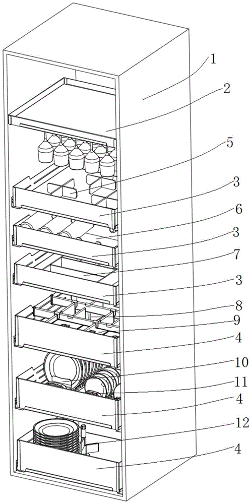 一种多功能厨房用品收纳高柜的制作方法