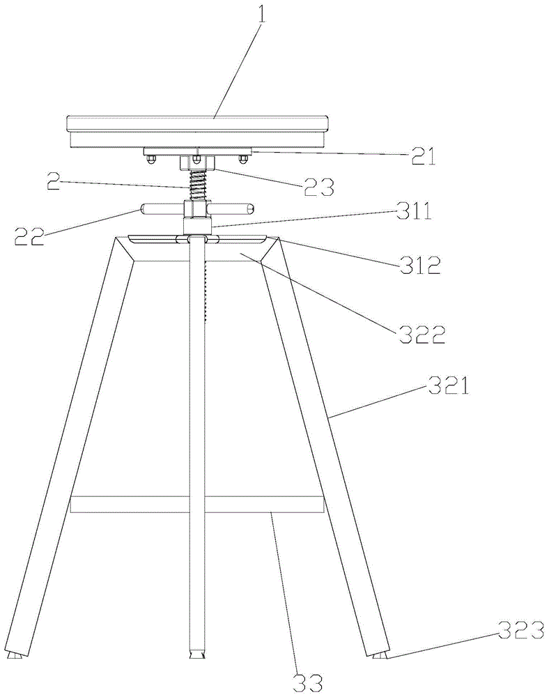 可拆装的升降型吧凳的制作方法