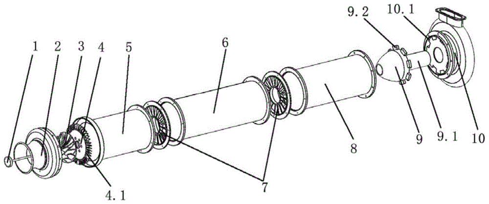 一种叶片起旋的离心式涡流管的制作方法