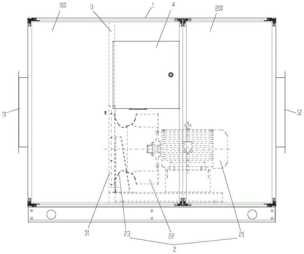 一种组合式空调机组的风机段及空调机组的制作方法