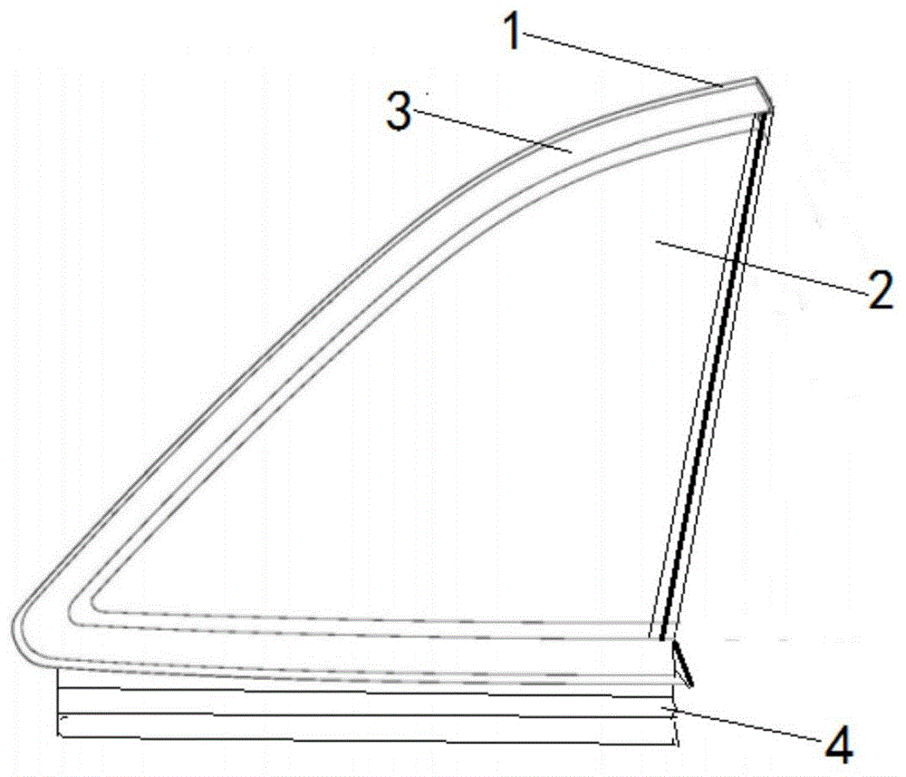 一种汽车三角窗及汽车的制作方法