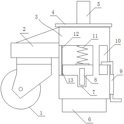 一种钩销式升降万向轮的制作方法