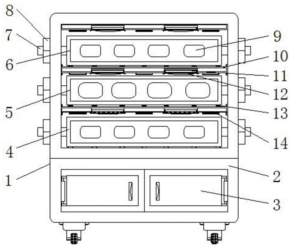 一种可调节角度的具有分类隔层的连接器展示台的制作方法