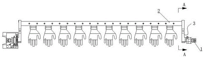 一种浸胶手套自动化生产线用模杆连接结构的制作方法