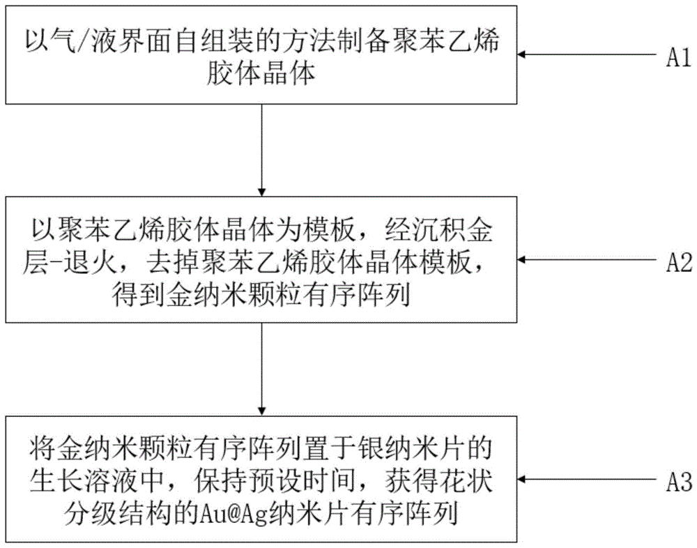 一种花状分级结构Au@Ag纳米片有序阵列的制备方法与流程