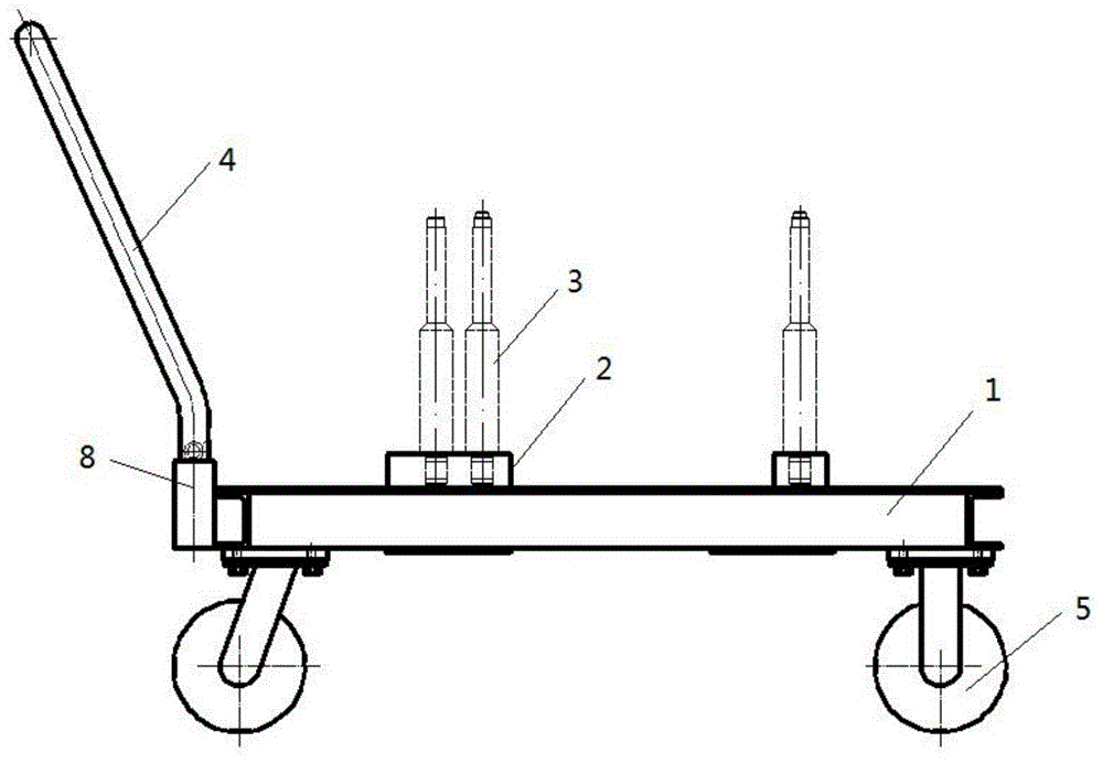 一种支承发动机装配的手推车装置的制作方法
