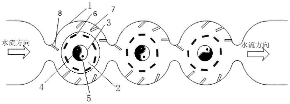 一种旋流式太极八卦鱼道的制作方法