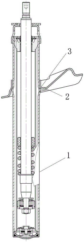 支柱式减振器贮液缸臌包卡接结构的制作方法