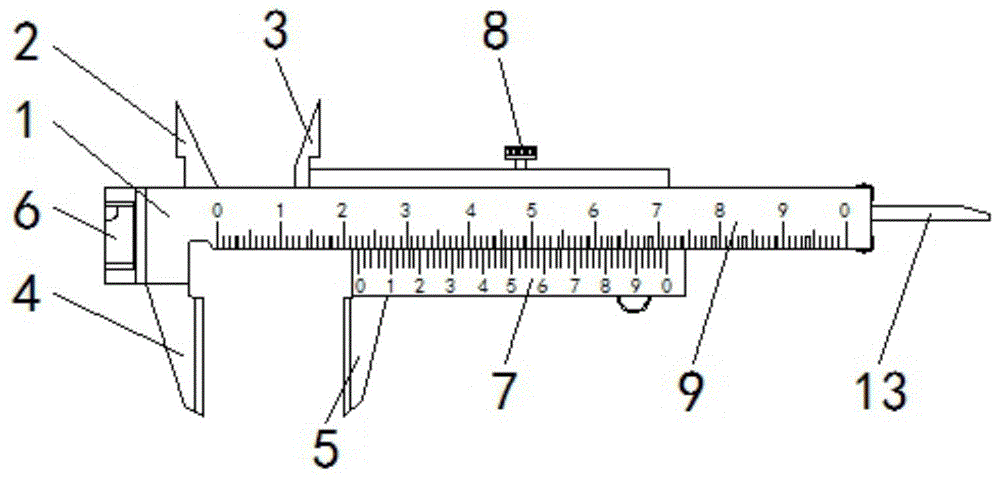 一种使用寿命长的电缆测量用游标卡尺的制作方法