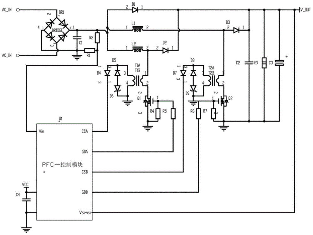 一种双相PFC电路的制作方法