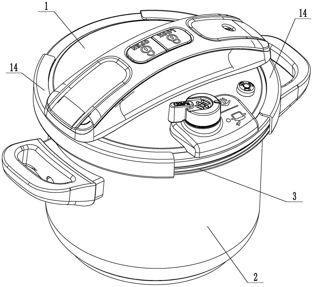 一种带有按键式开合结构的压力锅的制作方法